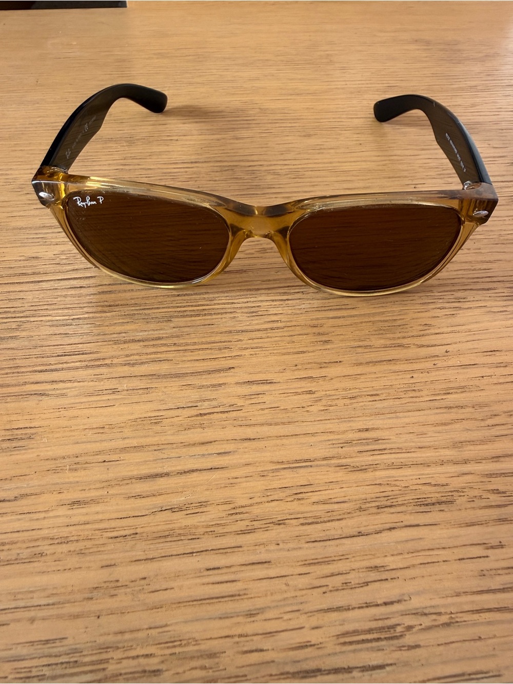 Ray-Ban Aviators- polarized Amber Frame Sunglasses with Brown Lenses - Picture 2 of 3